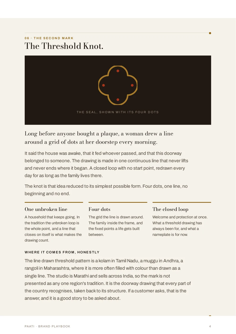 Playbook page: The Threshold Knot, the second mark