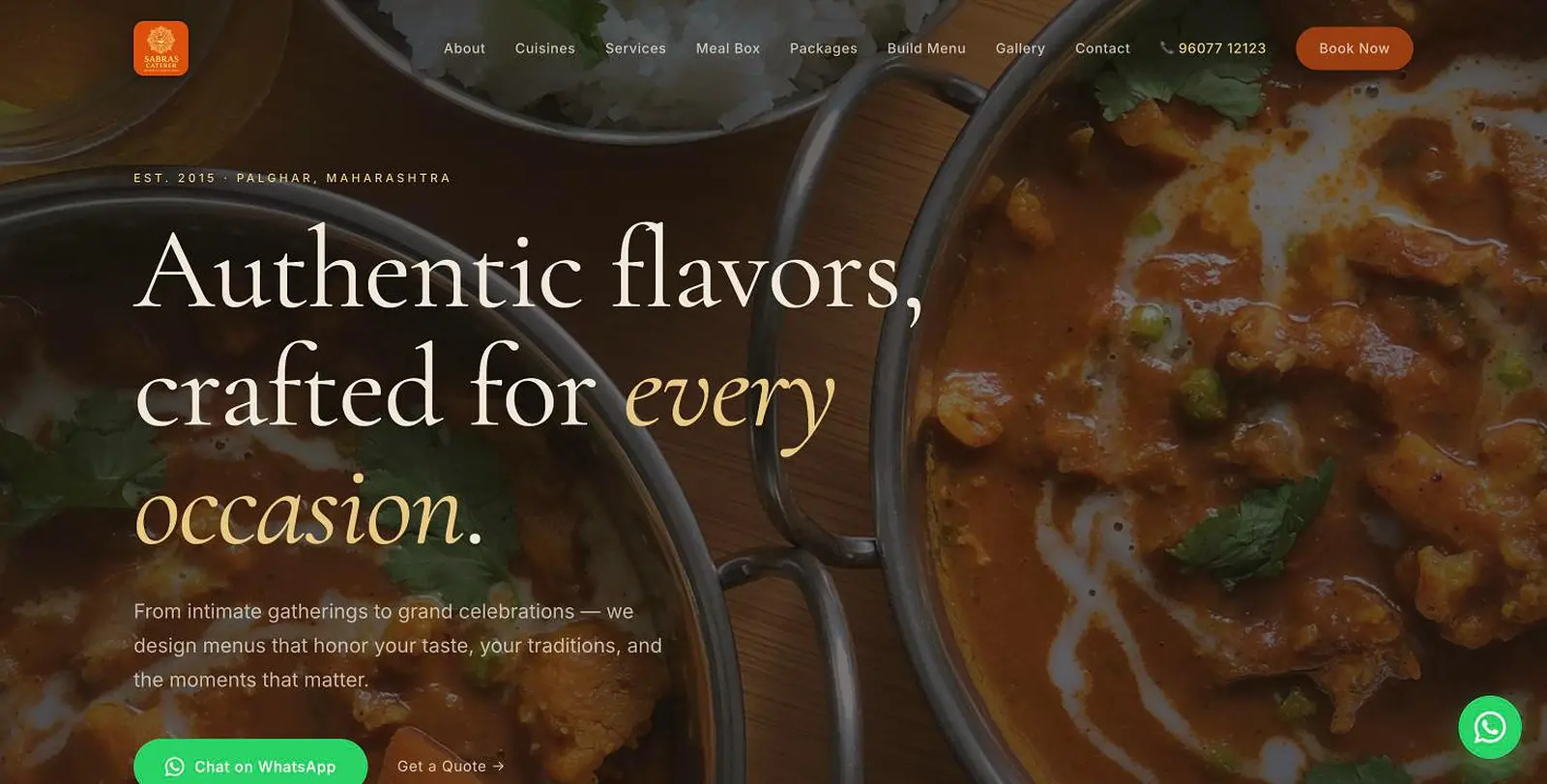 sabrasfoods.in homepage: Authentic flavors, crafted for every occasion